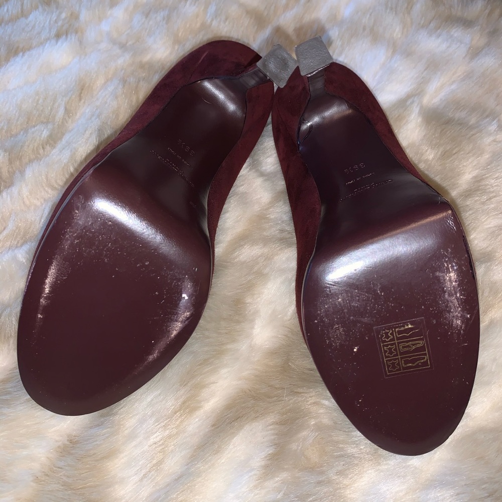 YSL Tribtoo High Heel Pumps Sz 39.5 Bordeaux Suede - Picture 11 of 15